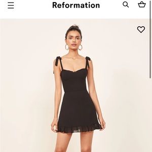Reformation Christine Dress (Black, Size 8)